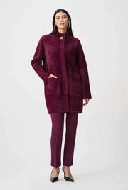 Joseph Ribkoff Faux Fur Coat Elderberry