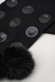 Joseph Ribkoff Polka Dot Faux Fur Scarf Black