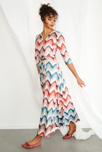K Design Maxi Dress Zig Zag Print