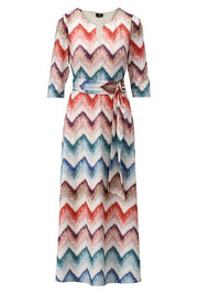 K Design Maxi Dress Zig Zag Print