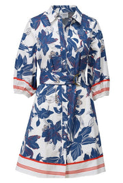 K Design Shirt Dress Navy Print