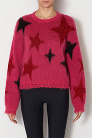 Kaos Magenta Knit Star Jumper