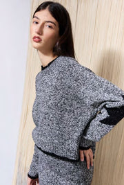 Kaos Tweed Knit Jumper Black/Off-white