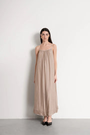 Kaos Silk Blend Slip Dress Beige