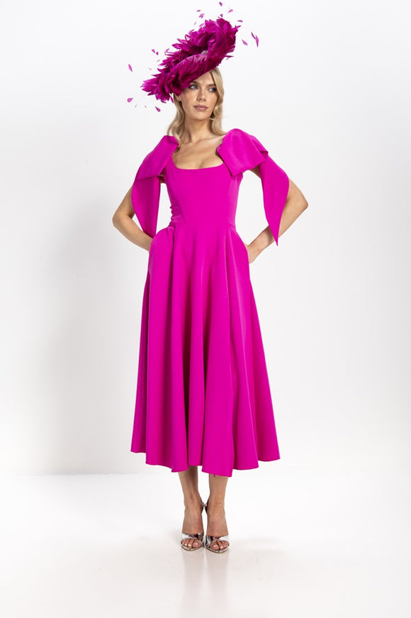 Kevan Jon Nancy Flare Dress Bright Pink