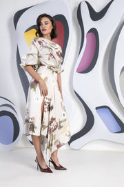 Kevan Jon Mila Dress Champagne Print