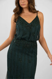 Lace & Beads Keeva Maxi Dress Emerald Green