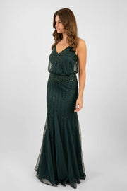 Lace & Beads Keeva Maxi Dress Emerald Green