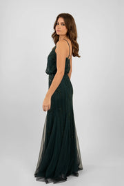 Lace & Beads Keeva Maxi Dress Emerald Green