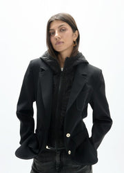 Lola Casademunt Technical Blazer With Quilted Vest Black