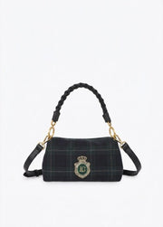 Lola Casademunt Plaid Fabric Flap Crossbody Bag