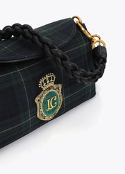 Lola Casademunt Plaid Fabric Flap Crossbody Bag
