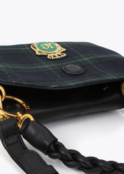 Lola Casademunt Plaid Fabric Flap Crossbody Bag
