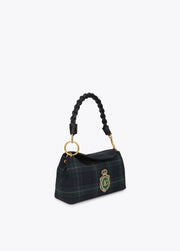 Lola Casademunt Plaid Fabric Flap Crossbody Bag