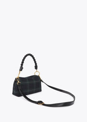 Lola Casademunt Plaid Fabric Flap Crossbody Bag