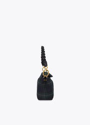 Lola Casademunt Plaid Fabric Flap Crossbody Bag