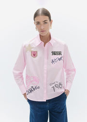 Lola Casademunt Poplin Shirt With Patches Pink