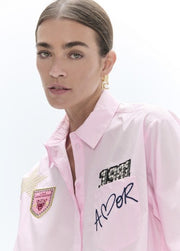 Lola Casademunt Poplin Shirt With Patches Pink