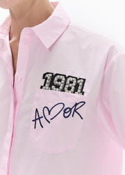 Lola Casademunt Poplin Shirt With Patches Pink