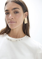 Lola Casademunt T-Shirt With Pearls & Rhinestones White