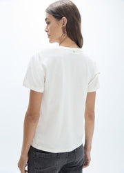Lola Casademunt T-Shirt With Pearls & Rhinestones White