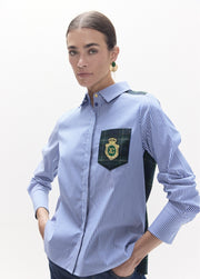 Lola Casademunt Striped Tartan Shirt Blue/Green