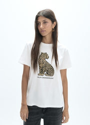 Lola Casademunt T-Shirt With Sequin Leopard White