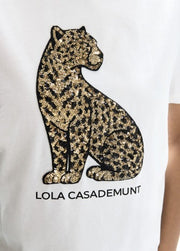 Lola Casademunt T-Shirt With Sequin Leopard White