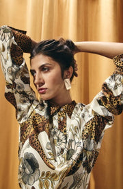 Lola Casademunt Shirt Dress Leopard/Floral Print