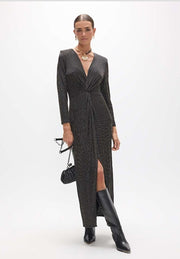 Lola Casademunt Long Shimmering Dress Black