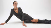 Lola Casademunt Long Shimmering Dress Black