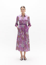 Lola Casademunt Shirt Dress Purple MLT Print