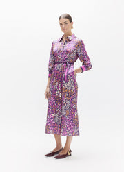 Lola Casademunt Shirt Dress Purple MLT Print