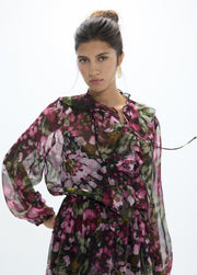 Lola Casademunt Georgette Floral Print Dress
