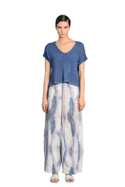 Lotus Eaters Knit V-Neck Top Indigo