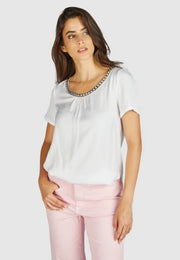 Marc Aurel T-Shirt With Chain Detail White