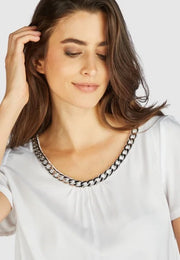 Marc Aurel T-Shirt With Chain Detail White