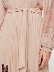 Marc Cain Pleated Midi Dress With Floral Print