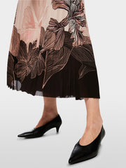 Marc Cain Pleated Midi Dress With Floral Print
