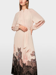 Marc Cain Pleated Midi Dress With Floral Print