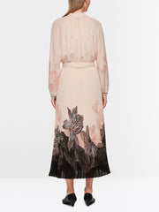 Marc Cain Pleated Midi Dress With Floral Print