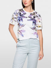 Marc Cain T-Shirt With Lily Print White
