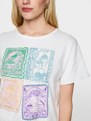 Marc Cain Cotton T-Shirt With Print White