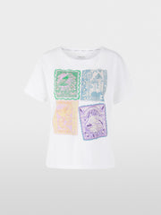 Marc Cain Cotton T-Shirt With Print White