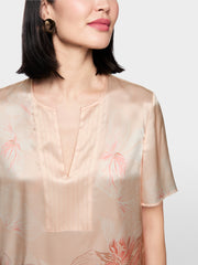 Marc Cain Blouse With Floral Print Warm Taupe