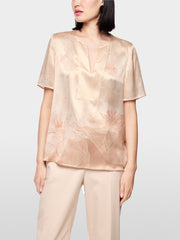 Marc Cain Blouse With Floral Print Warm Taupe