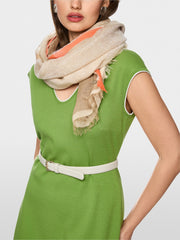 Marc Cain Checkered Linen Blend Scarf