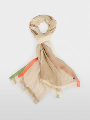 Marc Cain Checkered Linen Blend Scarf