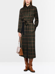Marc Cain Dress Check Print Forest Night
