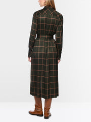 Marc Cain Dress Check Print Forest Night